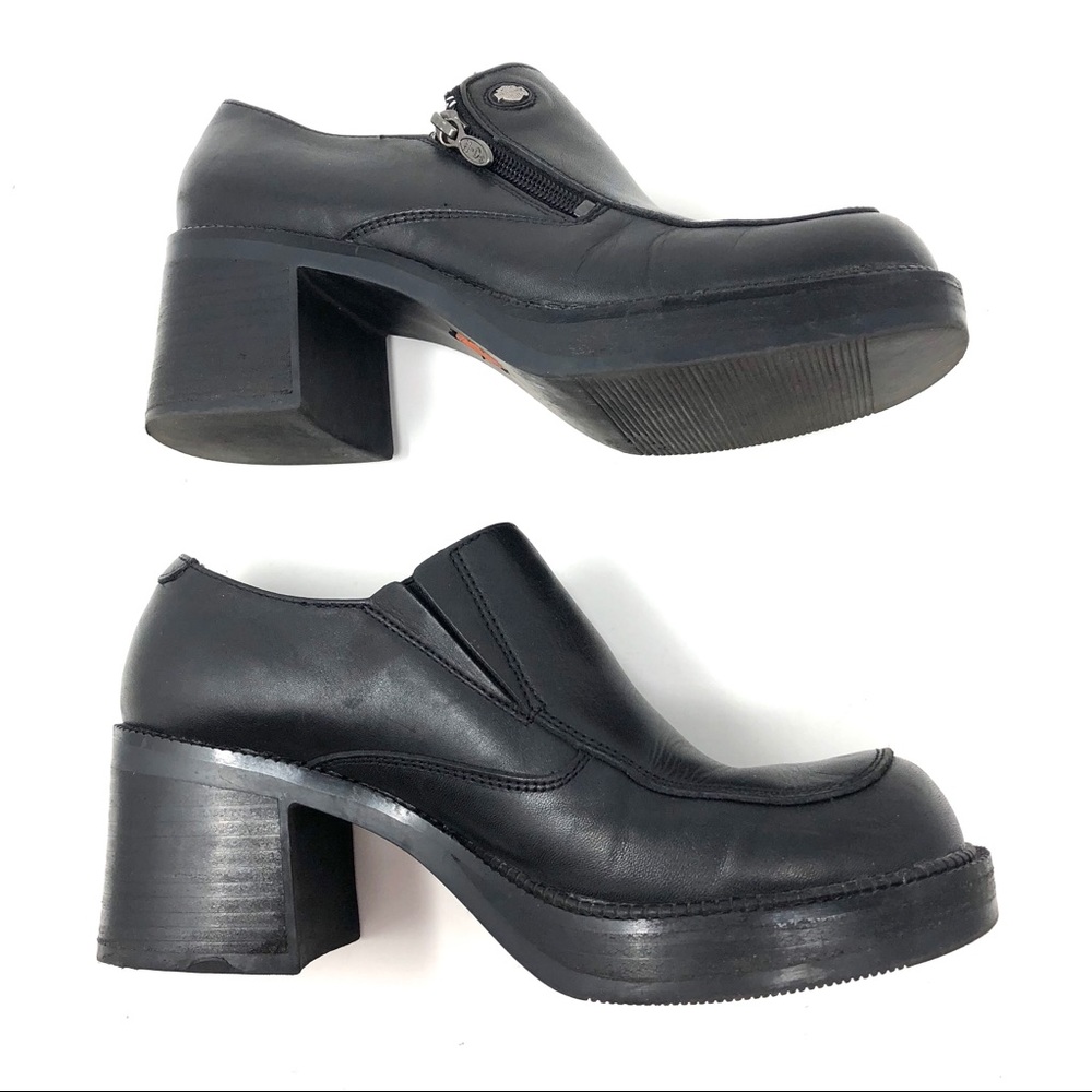 Harley Davidson Leather Platform Ankle Booties - Picture 5 of 9